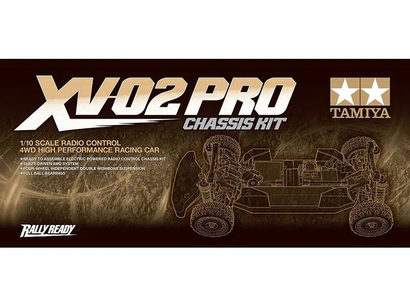 Tamiya Rally Chassis XV-02 Pro, 4WD, 1:10, Bausatz