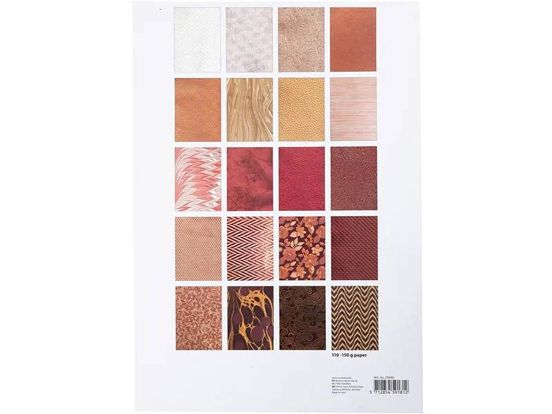 Creativ Company Büttenpapier A4, 20 Blatt, Natur Rotbraun
