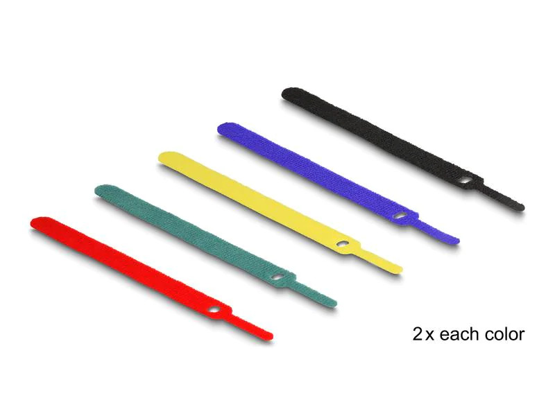 Delock Klettkabelbinder Mehrfarbig 150 mm x 12 mm, 10 Stück