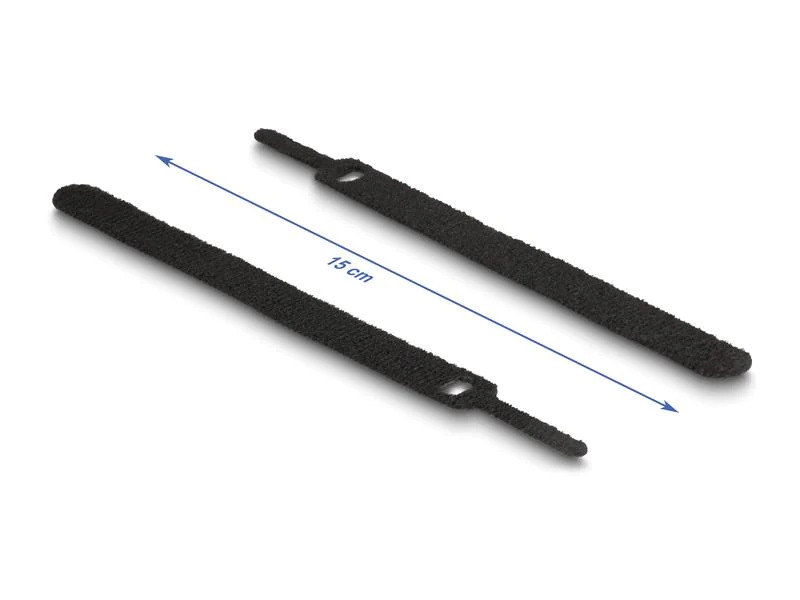 Delock Klettkabelbinder Schwarz 150 mm x 12 mm, 10 Stück