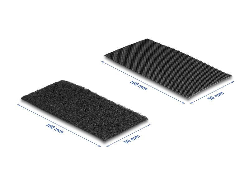 Delock Klettpad mit Klett-Kabelbinder Set 10 Stück