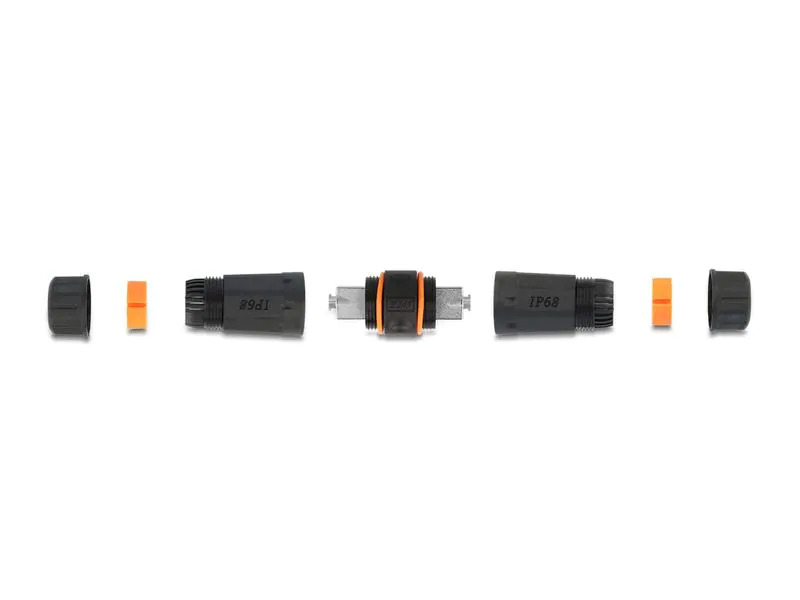 Delock Kupplung LSA – LSA, Cat.6A, IP68, Schwarz 1 Stück
