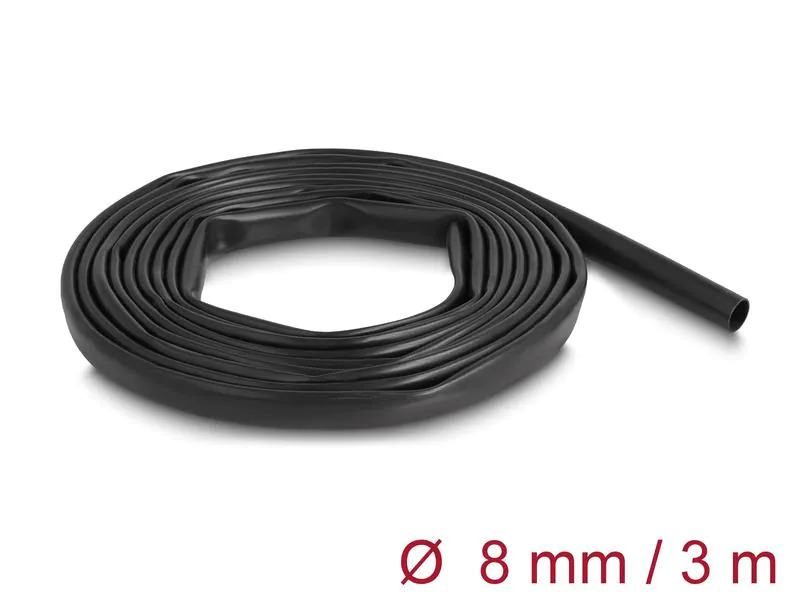 Delock PVC Isolierschlauch 3 m x 8 mm Schwarz