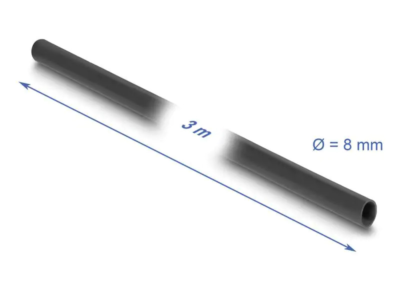 Delock PVC Isolierschlauch 3 m x 8 mm Schwarz