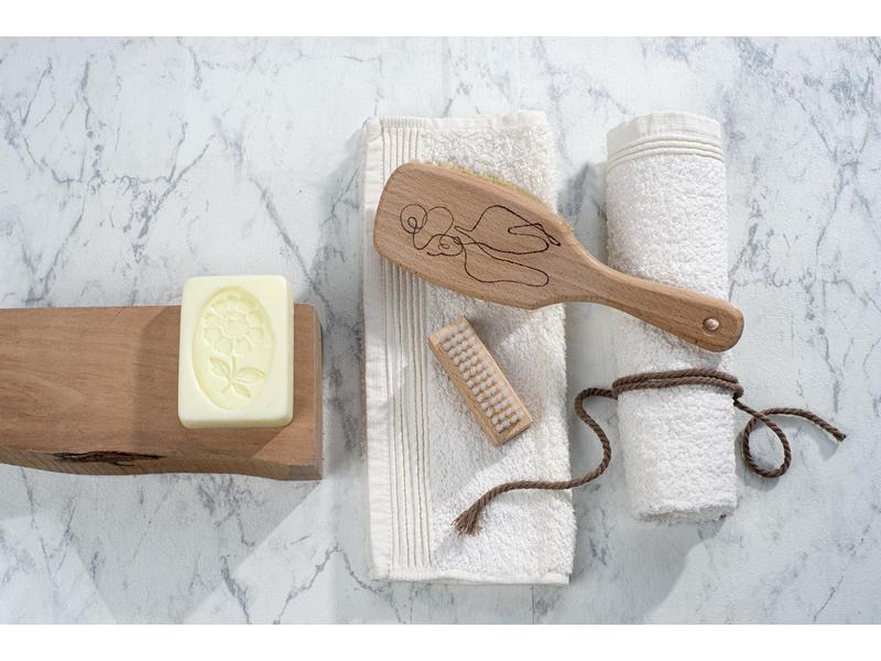 Glorex Massagebürste mit Stiel 22 x 6.5 cm Naturborsten, 1 Stück