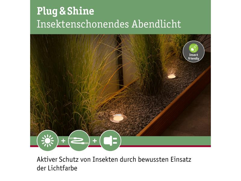 Paulmann Gartenspot Plug &amp; Shine, Einzelleuchte, 4.5W, 2200K, Schwarz
