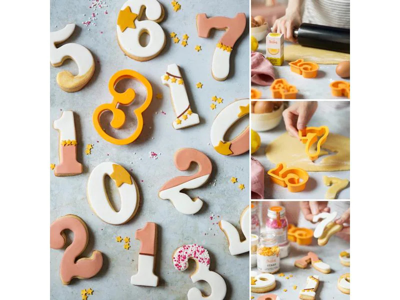 Decora Guetzli-Ausstecher-Set 9 Stück, Zahlen, gross