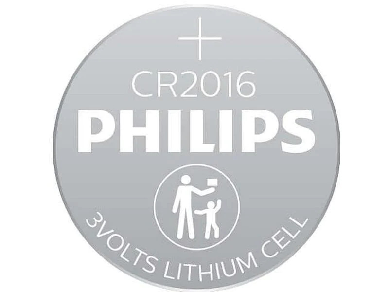 Philips Knopfzelle Knopfzelle Lithium CR2016 2 Stück