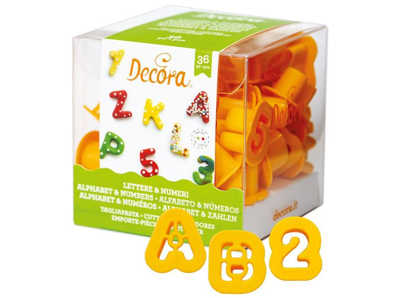 Decora Guetzli-Ausstecher-Set 36 Stück, Alphabet und Zahlen