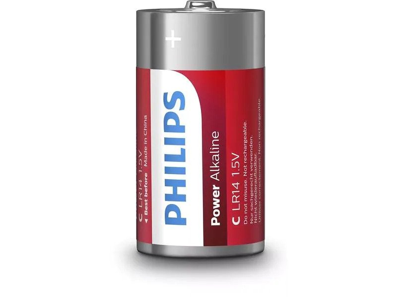 Philips Batterie Batterie Power Alkaline C 2 Stück