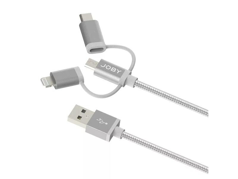 Joby USB 2.0-Kabel USB A - Lightning/Micro-USB A/USB C 1.2 m