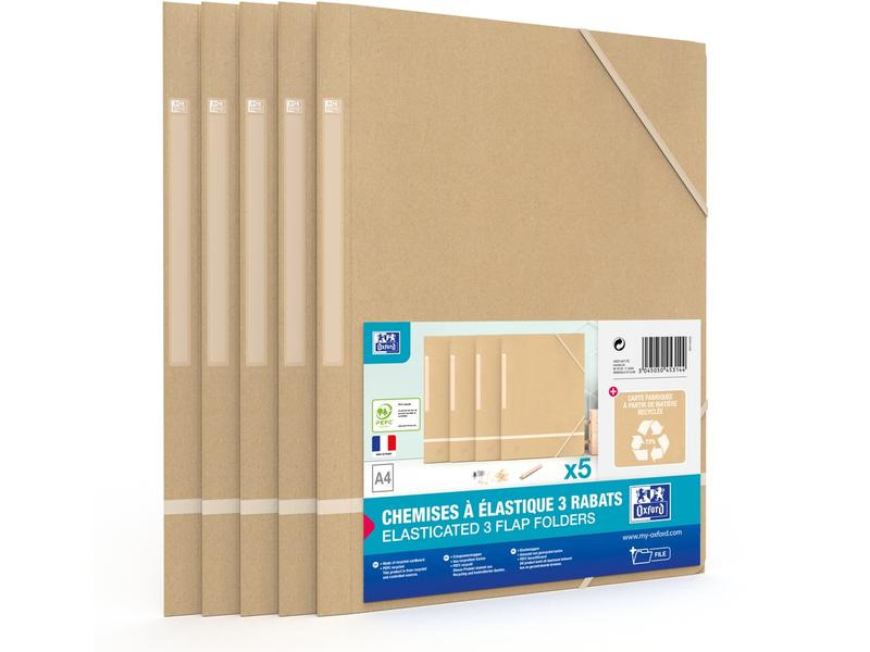 Oxford Gummibandmappe A4, Beige