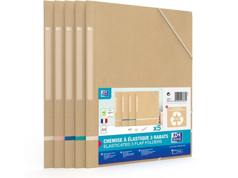 Oxford Gummibandmappe A4, assortiert