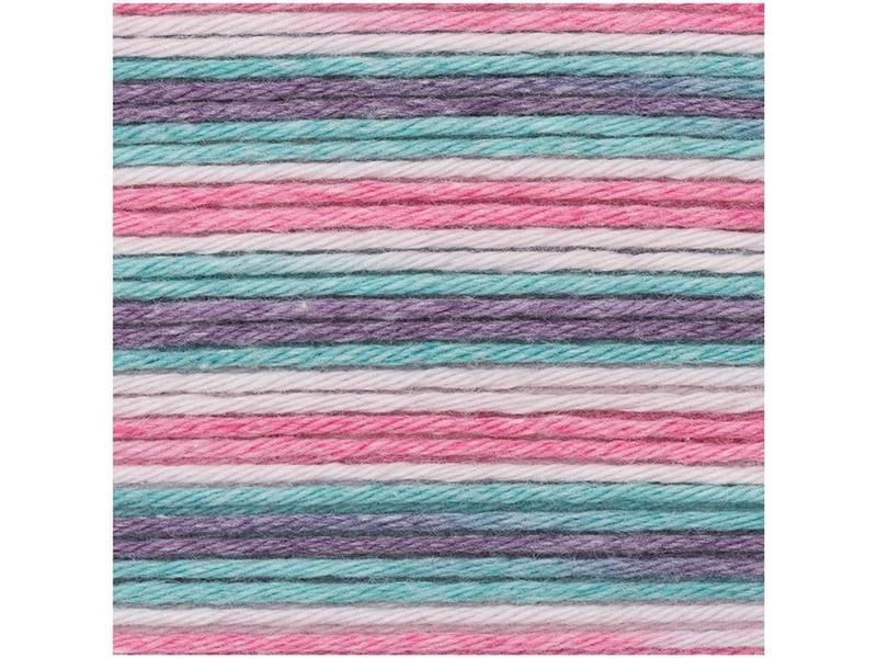 Rico Design Wolle Baby Cotton Soft Print 50 g, Rosa; Türkis