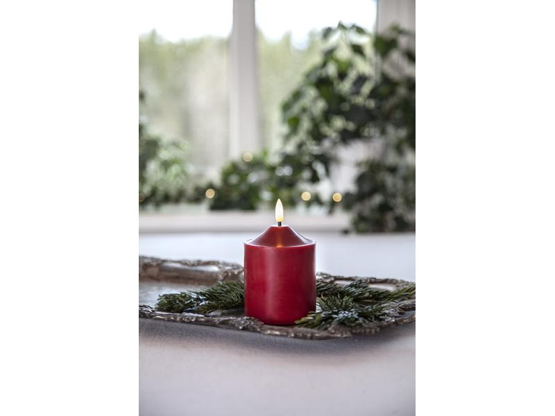 Star Trading LED-Kerze Pillar Flamme, 12 cm, Rot