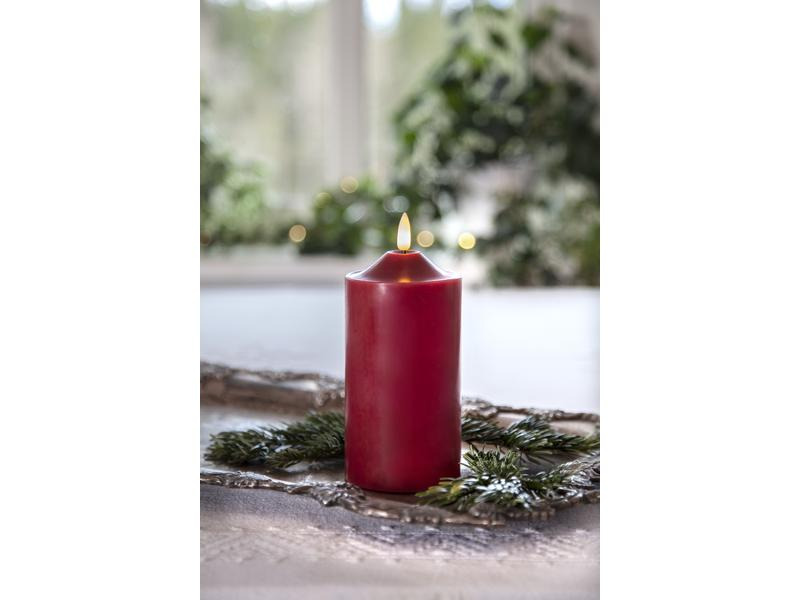 Star Trading LED-Kerze Pillar Flamme, 17 cm, Rot