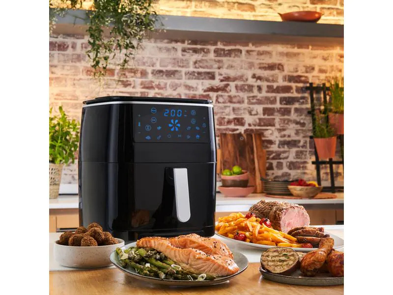 Tefal Heissluft-Fritteuse Easy Fry Grill &amp; Steam 3 in 1, Schwarz