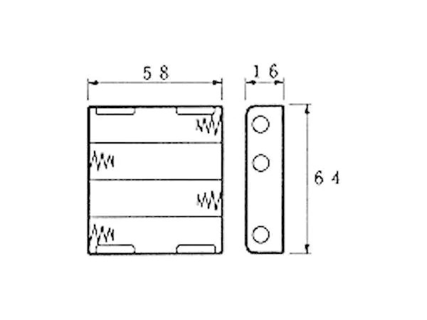 Velleman Batteriehalter BH341B, 4x AA 1 Stück