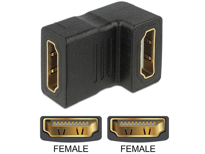 Delock Adapter 90° unten gewinkelt HDMI - HDMI