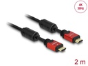 Delock Kabel 4K 30Hz HDMI - HDMI, 2 m, Rot/Schwarz