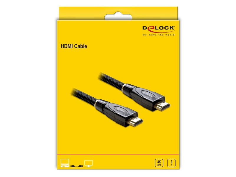 Delock Kabel 4K 30Hz HDMI - HDMI, 2 m, Schwarz