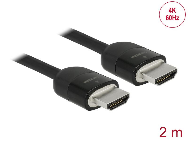 Delock Kabel 4K 60Hz HDMI - HDMI, 2 m, Schwarz