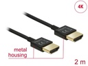 Delock Kabel 4K 60Hz HDMI - HDMI, 2 m, Schwarz