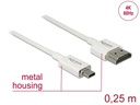 Delock Kabel 4K 60Hz HDMI - Micro-HDMI (HDMI-D), 0.25 m, Weiss