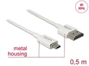 Delock Kabel 4K 60Hz HDMI - Micro-HDMI (HDMI-D), 0.5 m, Weiss