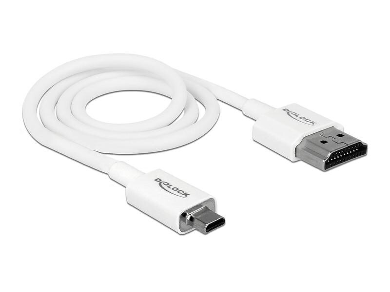 Delock Kabel 4K 60Hz HDMI - Micro-HDMI (HDMI-D), 0.5 m, Weiss