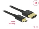 Delock Kabel 4K 60Hz HDMI - Micro-HDMI (HDMI-D), 1 m, Schwarz