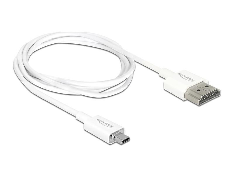 Delock Kabel 4K 60Hz HDMI - Micro-HDMI (HDMI-D), 1 m, Weiss