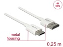 Delock Kabel 4K 60Hz HDMI - Mini-HDMI (HDMI-C), 0.25 m, Weiss
