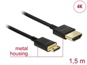 Delock Kabel 4K 60Hz HDMI - Mini-HDMI (HDMI-C), 1.5 m, Schwarz
