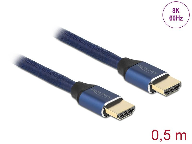 Delock Kabel 8K 60Hz HDMI - HDMI, 0.5 m, Blau
