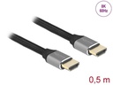 Delock Kabel 8K 60Hz HDMI - HDMI, 0.5 m, Grau