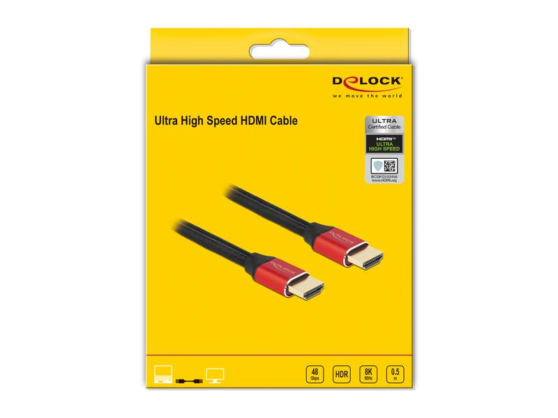 Delock Kabel 8K 60Hz HDMI - HDMI, 0.5 m, Rot
