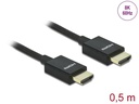 Delock Kabel 8K 60Hz HDMI - HDMI, 0.5 m, Schwarz