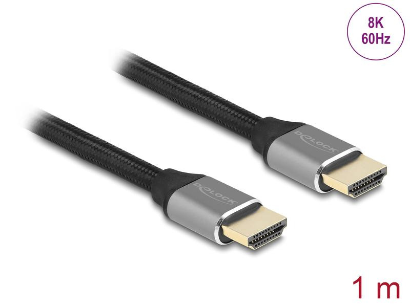 Delock Kabel 8K 60Hz HDMI - HDMI, 1 m, Grau
