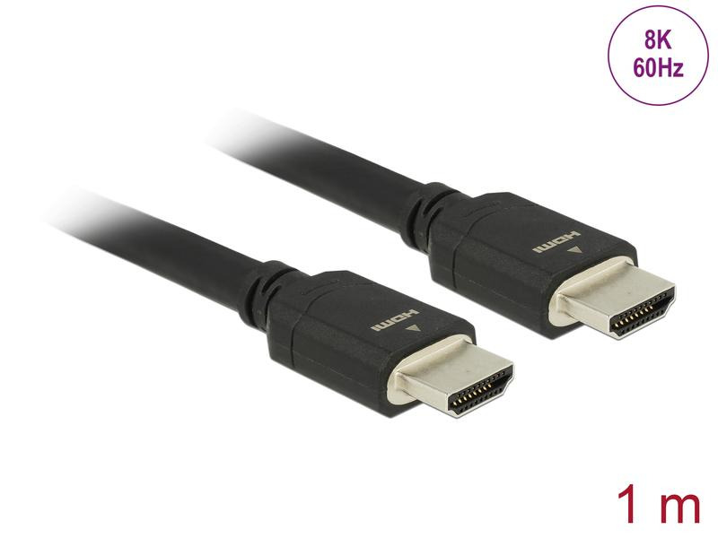 Delock Kabel 8K 60Hz HDMI - HDMI, 1 m, Schwarz