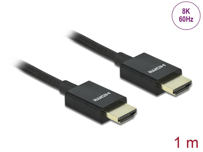 Delock Kabel 8K 60Hz HDMI - HDMI, 1 m, Schwarz