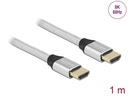 Delock Kabel 8K 60Hz HDMI - HDMI, 1 m, Silber