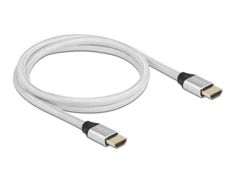Delock Kabel 8K 60Hz HDMI - HDMI, 1 m, Silber