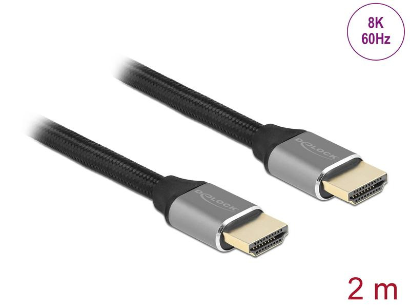 Delock Kabel 8K 60Hz HDMI - HDMI, 2 m, Grau