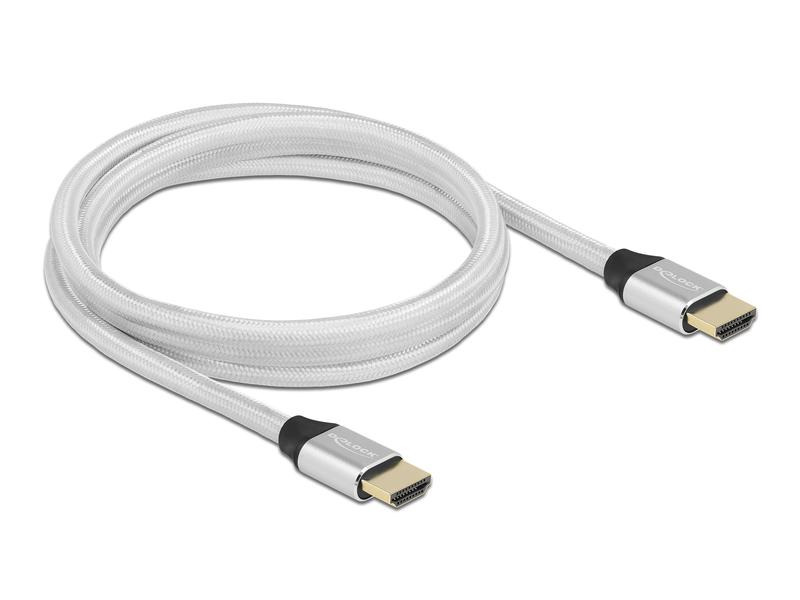 Delock Kabel 8K 60Hz HDMI - HDMI, 2 m, Silber