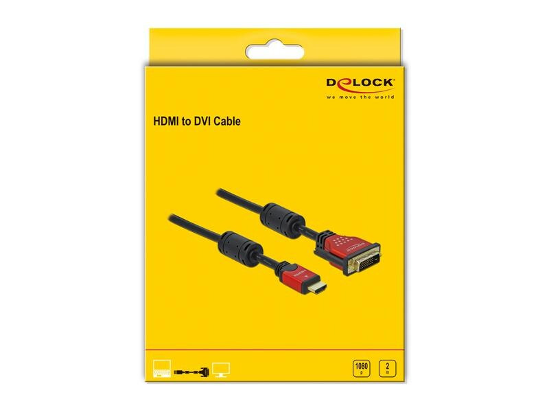 Delock Kabel HDMI - DVI-D 24+1, 2 m