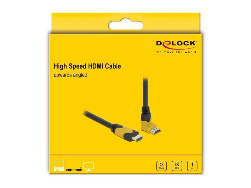 Delock Kabel Oben gewinkelt 8K 60Hz HDMI - HDMI, 1 m