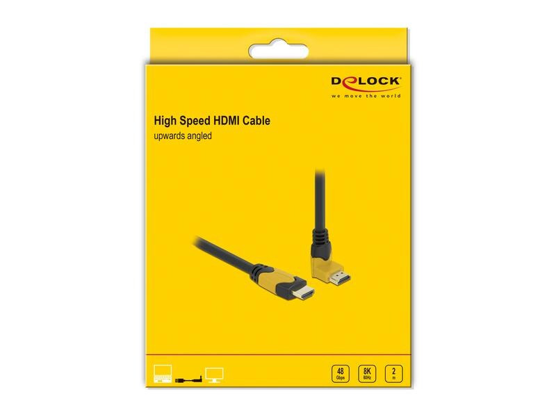 Delock Kabel Oben gewinkelt 8K 60Hz HDMI - HDMI, 2 m