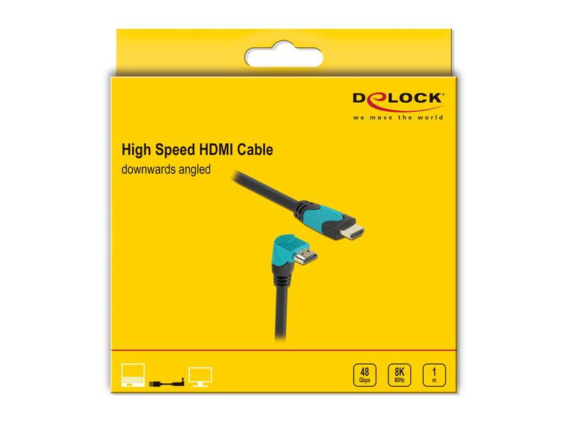 Delock Kabel Unten gewinkelt 8K 60Hz HDMI - HDMI, 1 m