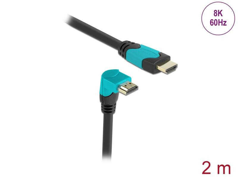 Delock Kabel Unten gewinkelt 8K 60Hz HDMI - HDMI, 2 m